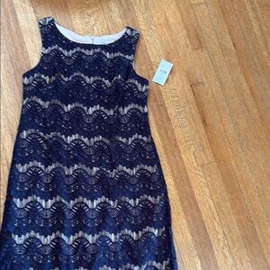 Elegant Navy Lace Dress